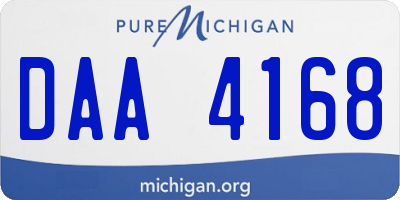 MI license plate DAA4168