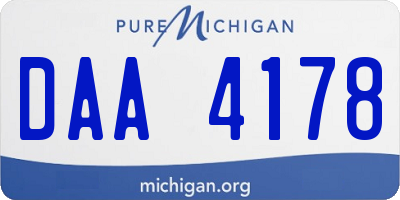 MI license plate DAA4178