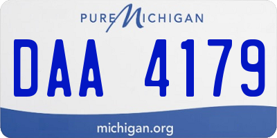 MI license plate DAA4179