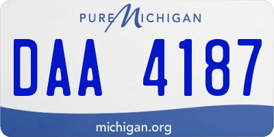 MI license plate DAA4187