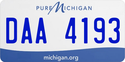 MI license plate DAA4193