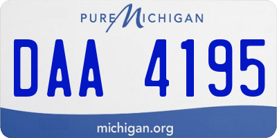MI license plate DAA4195