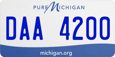 MI license plate DAA4200