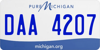 MI license plate DAA4207