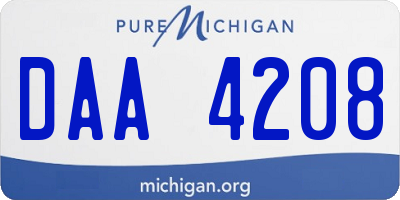 MI license plate DAA4208