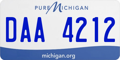 MI license plate DAA4212
