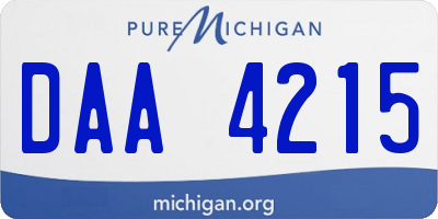 MI license plate DAA4215