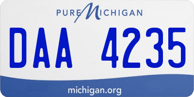 MI license plate DAA4235