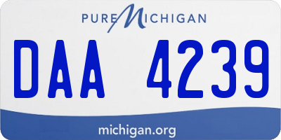 MI license plate DAA4239