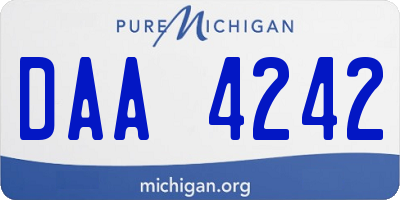 MI license plate DAA4242