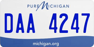 MI license plate DAA4247