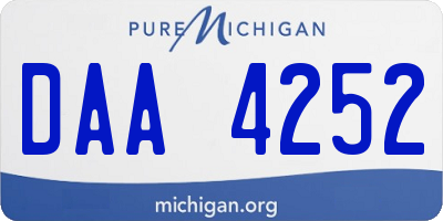 MI license plate DAA4252