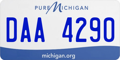 MI license plate DAA4290
