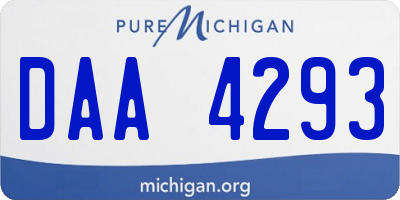 MI license plate DAA4293