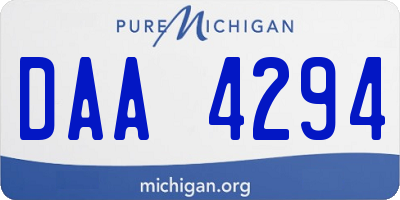 MI license plate DAA4294