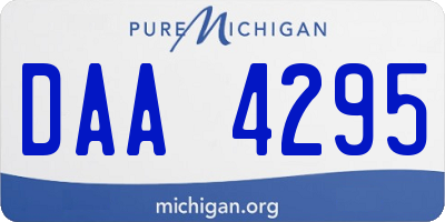 MI license plate DAA4295