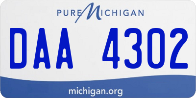 MI license plate DAA4302