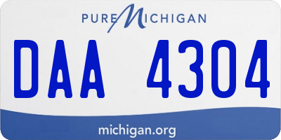 MI license plate DAA4304