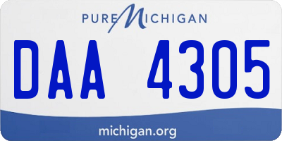 MI license plate DAA4305
