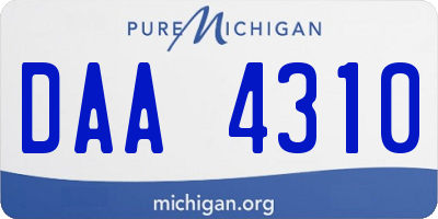 MI license plate DAA4310