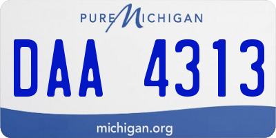 MI license plate DAA4313