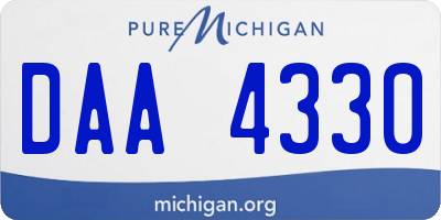 MI license plate DAA4330
