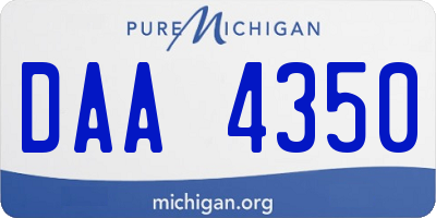 MI license plate DAA4350