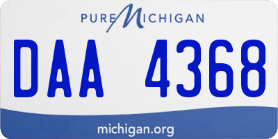 MI license plate DAA4368