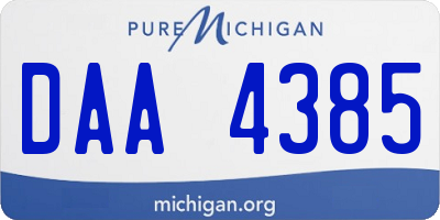 MI license plate DAA4385