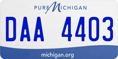 MI license plate DAA4403