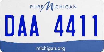 MI license plate DAA4411