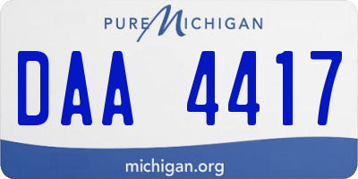 MI license plate DAA4417