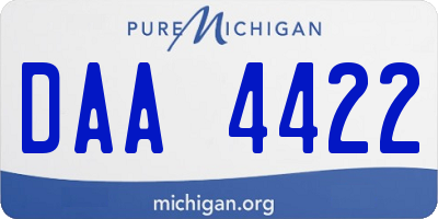 MI license plate DAA4422