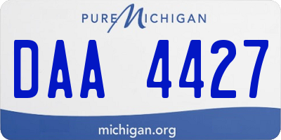 MI license plate DAA4427