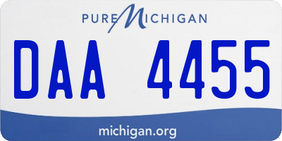 MI license plate DAA4455