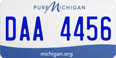 MI license plate DAA4456