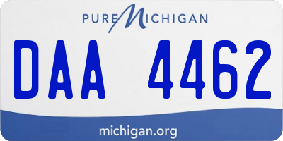 MI license plate DAA4462