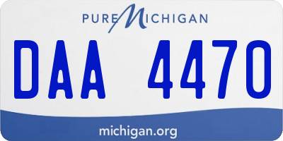 MI license plate DAA4470
