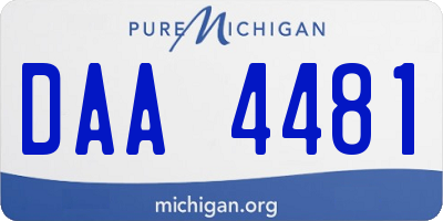 MI license plate DAA4481
