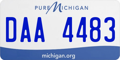 MI license plate DAA4483