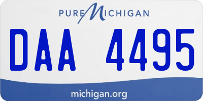 MI license plate DAA4495