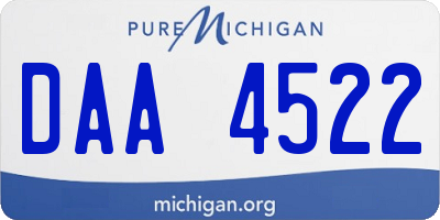 MI license plate DAA4522