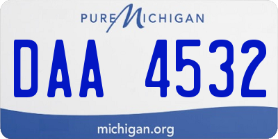 MI license plate DAA4532