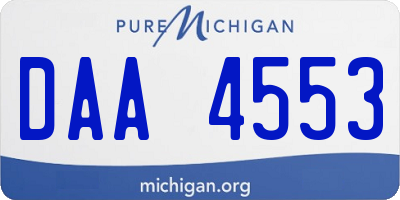 MI license plate DAA4553