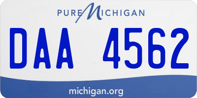 MI license plate DAA4562