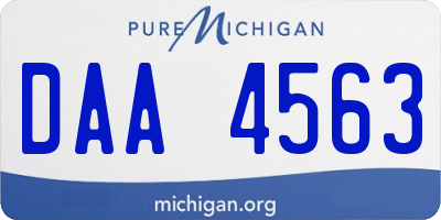 MI license plate DAA4563