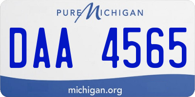 MI license plate DAA4565