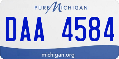 MI license plate DAA4584