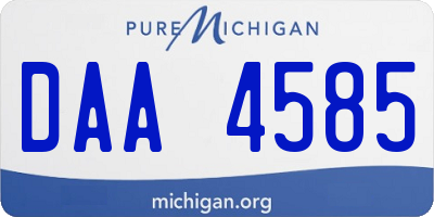 MI license plate DAA4585