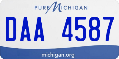 MI license plate DAA4587